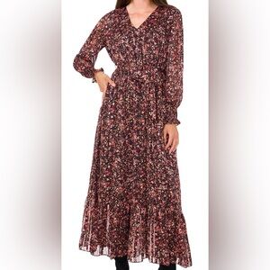 Vince Camuto | Floral Faux Wrap Belted Maxi Dress | Ruffle | Women’s XL